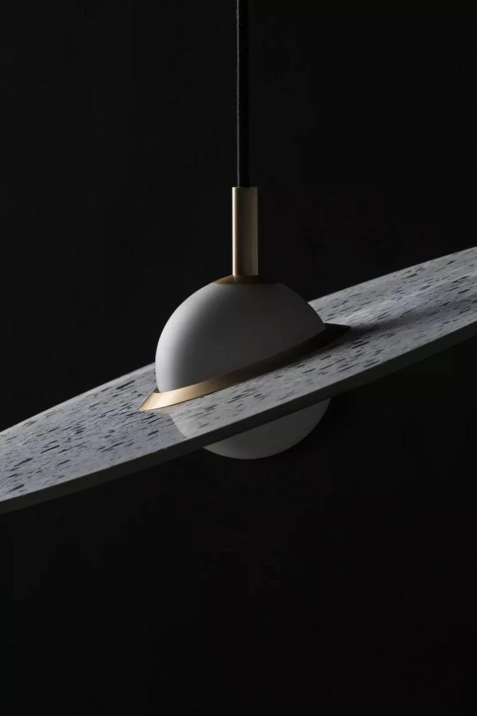 Подвесной светильник Planet - ∅40см x 15см, белый терраццо