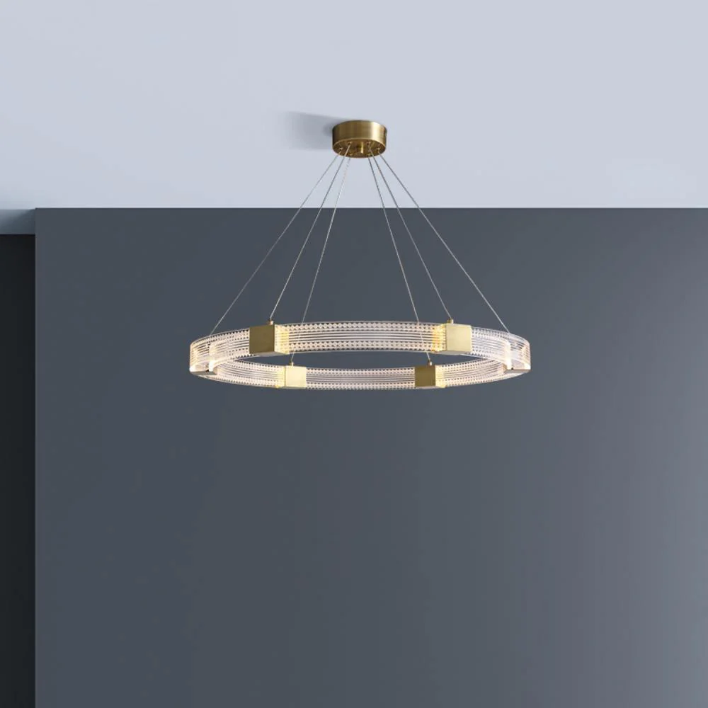 Люстра Parallel Ring LED - ∅65см + ∅80см x 150см, теплый свет