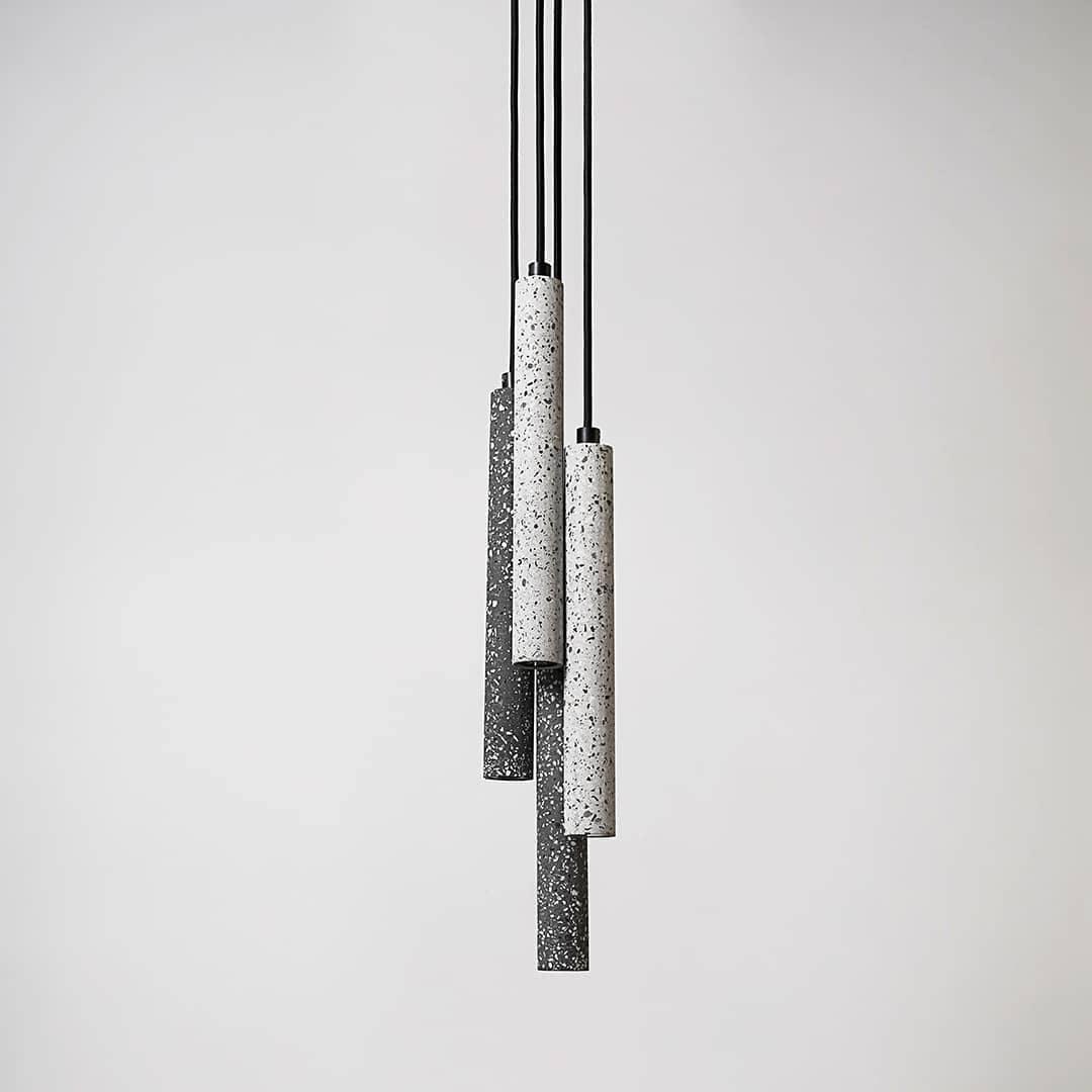 Подвесной светильник Bang Concrete - 8 подвесов ∅30см x 200см, серый бетон