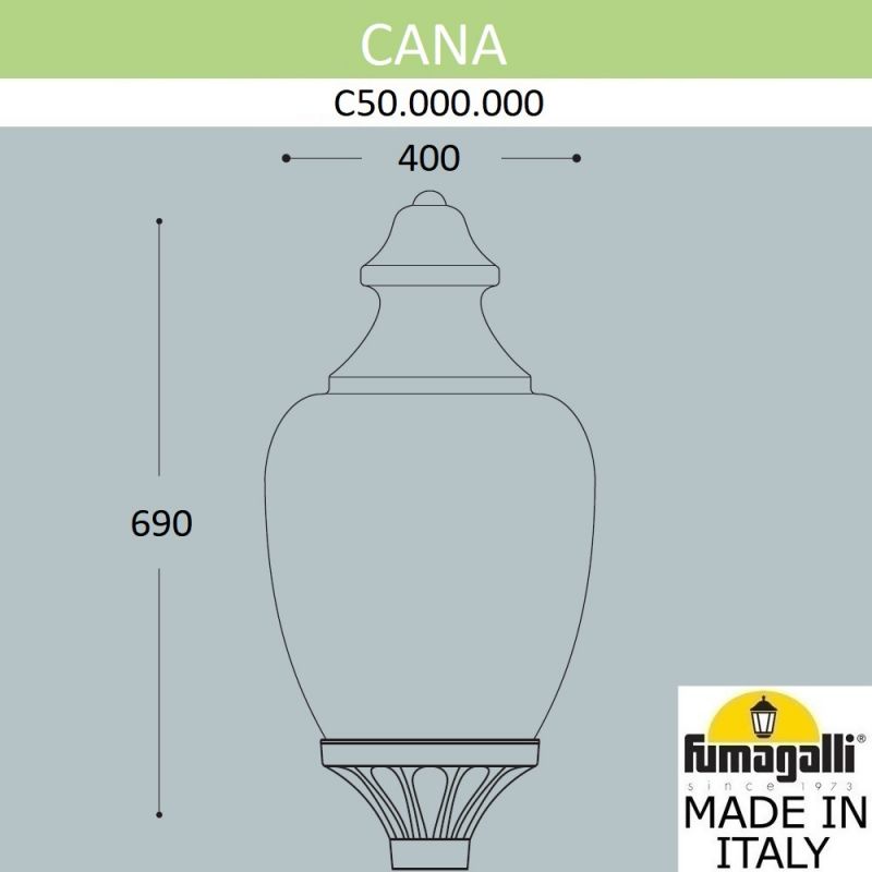 Уличный фонарь на столб Fumagalli CANA черный, бежевый C50.000.000.AYE27