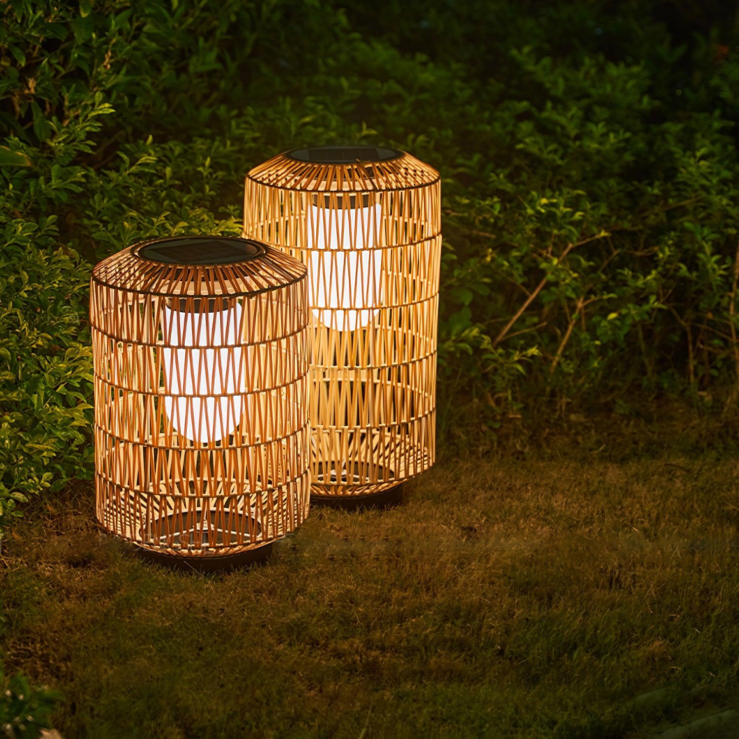 Настольный светильник Woven Rattan - модель A ∅31см x 52см, ротанг, теплый свет, проводной