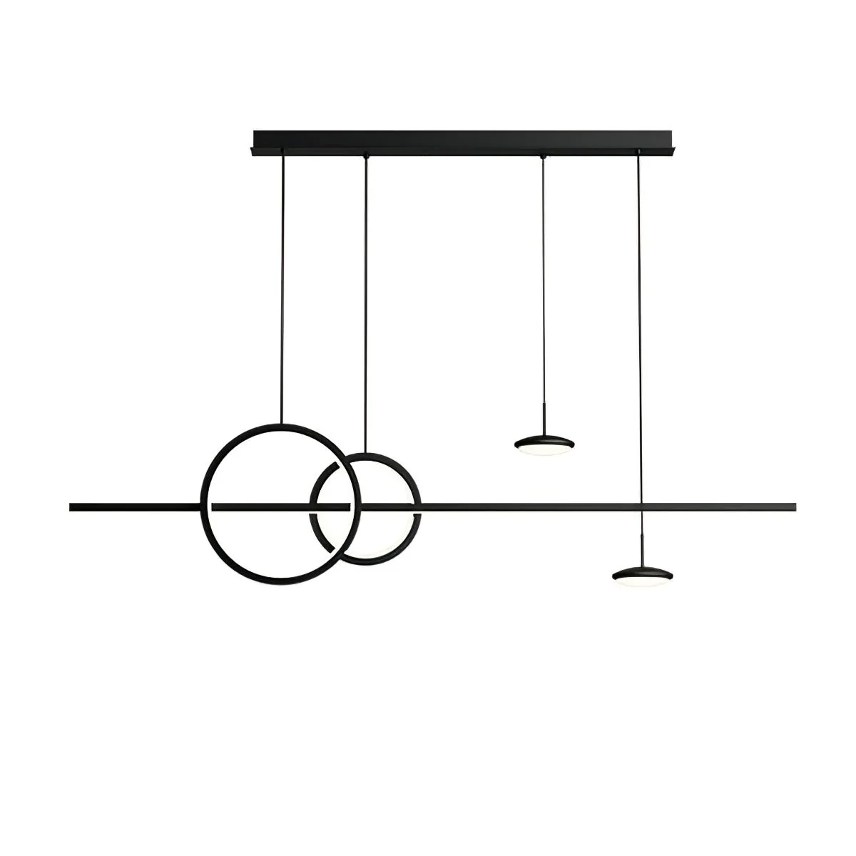 Люстра Modern Geometric Shape - 140см x 28см, латунь, теплый свет
