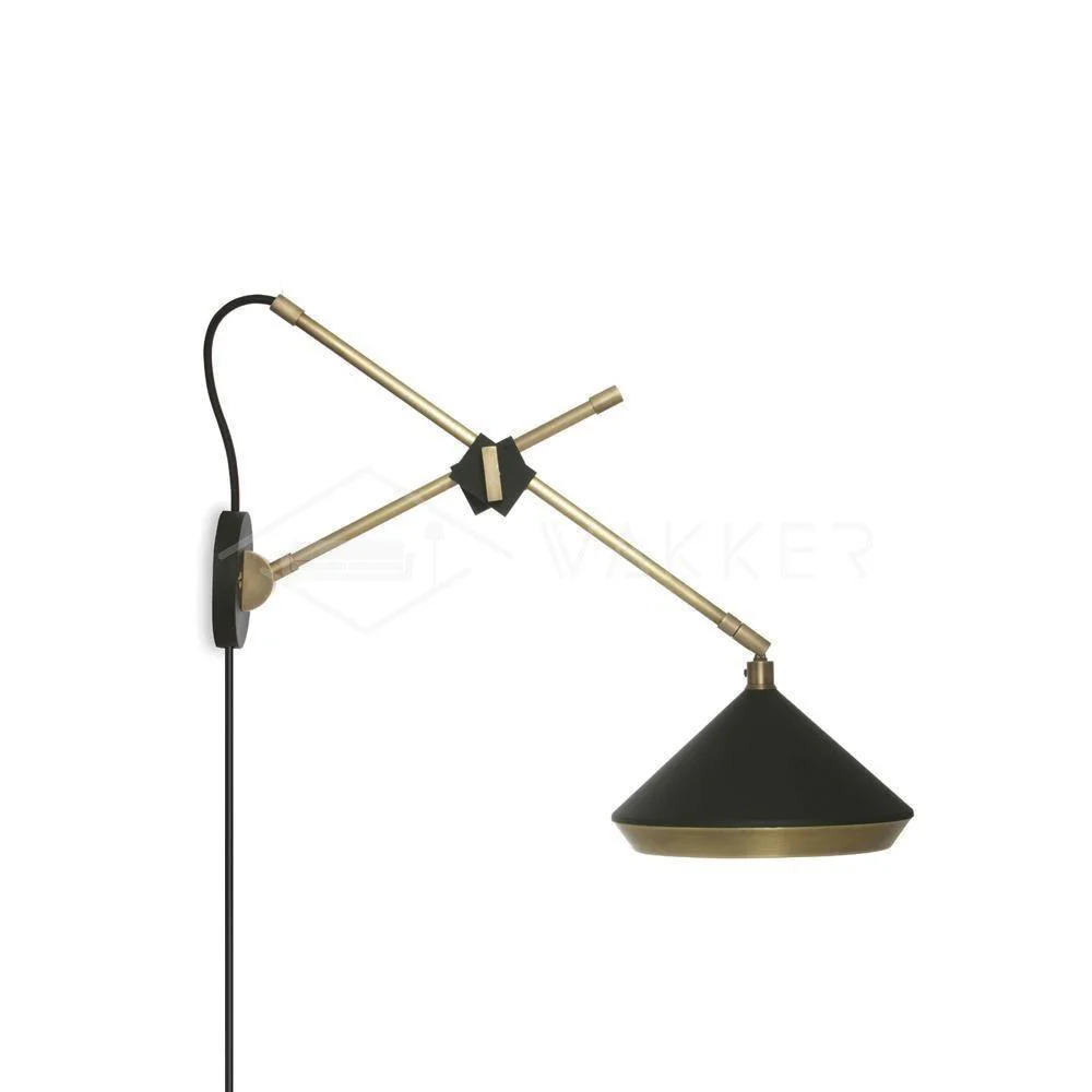 Shear Plug-in Wall Light - ∅ 18″ X H 15.8″ / Dia 46cm X H 40cm  Set of 2 / Copper Plating & Matte White / EU Plug