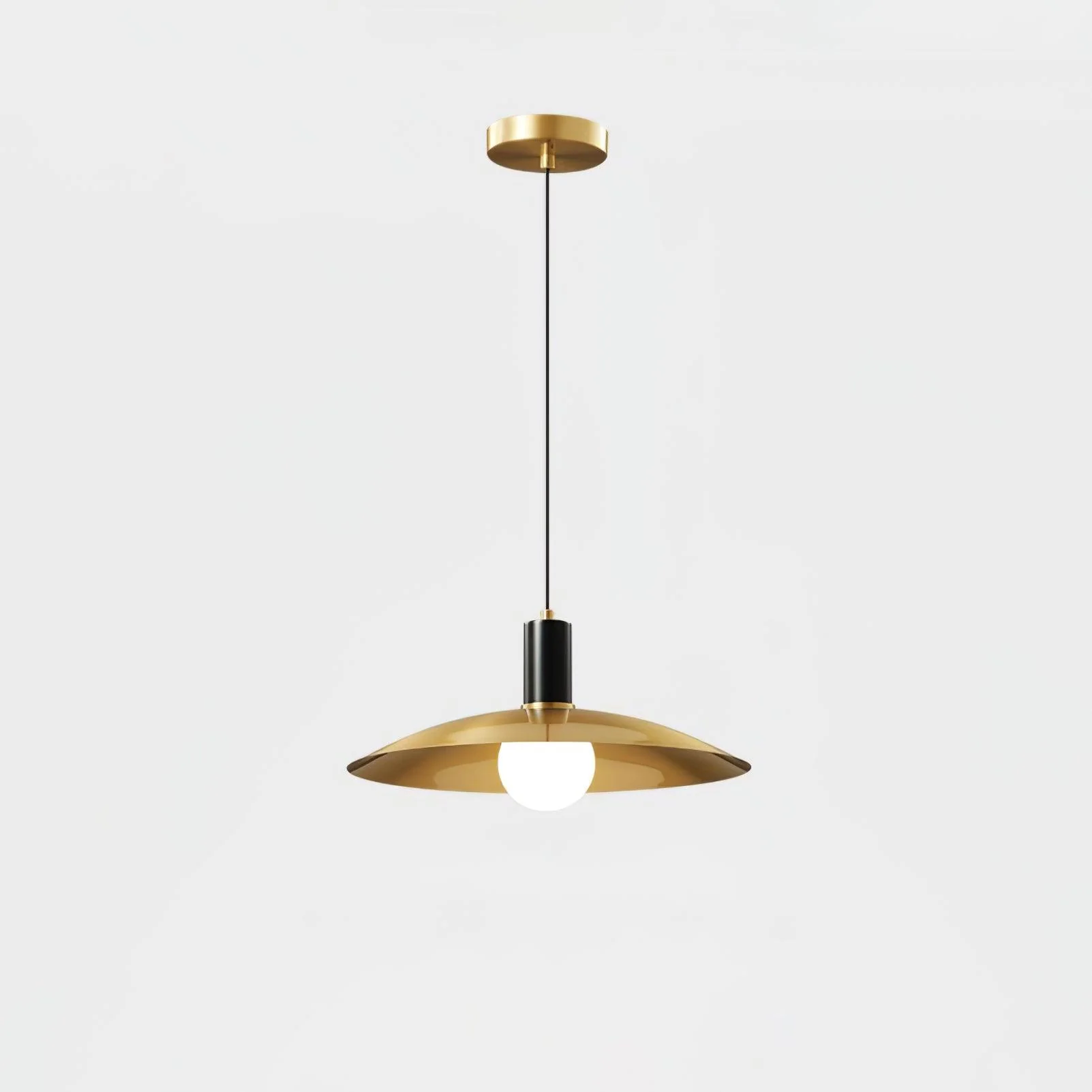 Подвесной светильник Brass Flared - ∅33см x 12см, черный, латунь