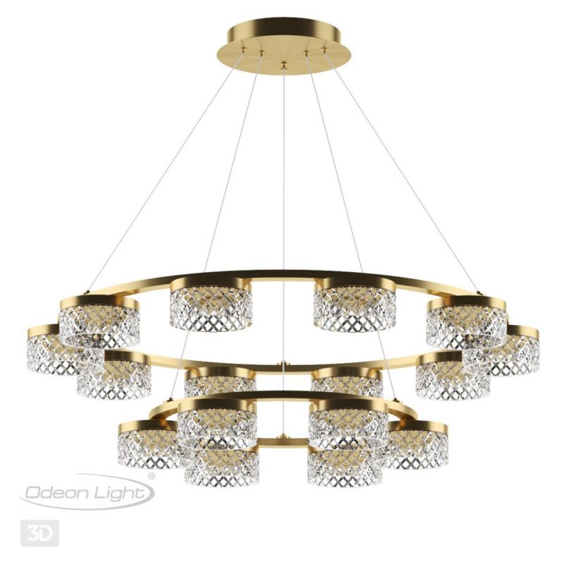 Люстра Odeon Light  античн.бронза/металл/акрил LED 96W 4000K 6333лм FIVRE 5032/96L
