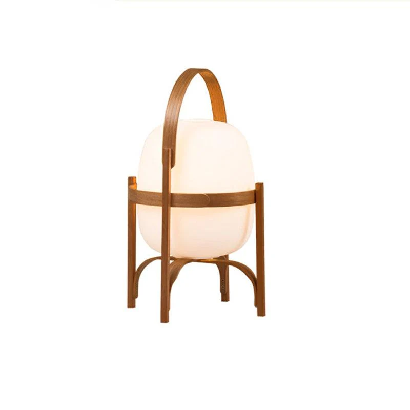 Настольный светильник Portable Lantern Glass - ∅25см x 41см, орех