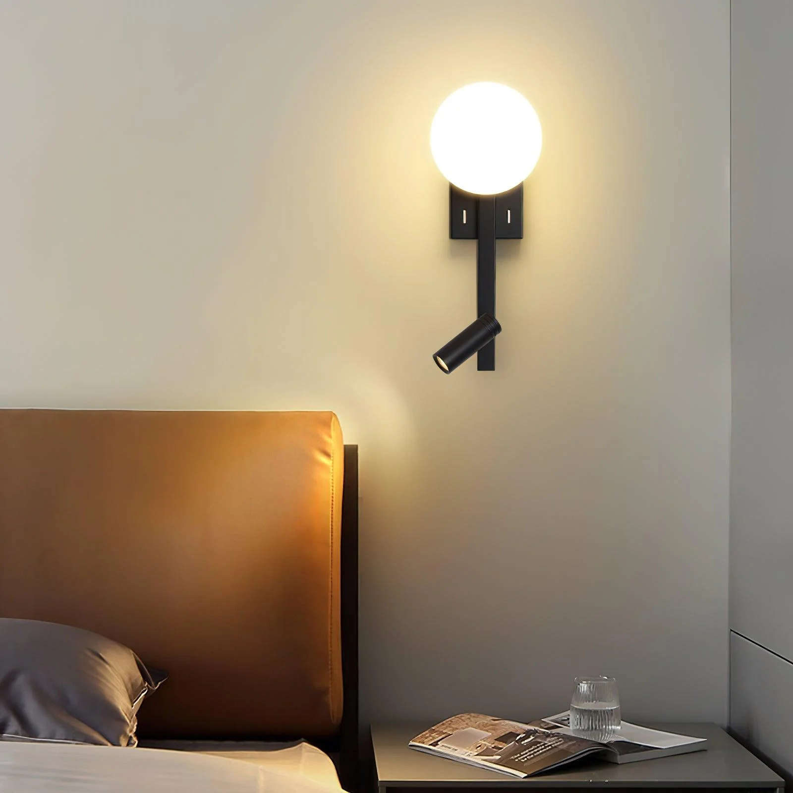 Single Tail Wall Light - Set of 2 / Black