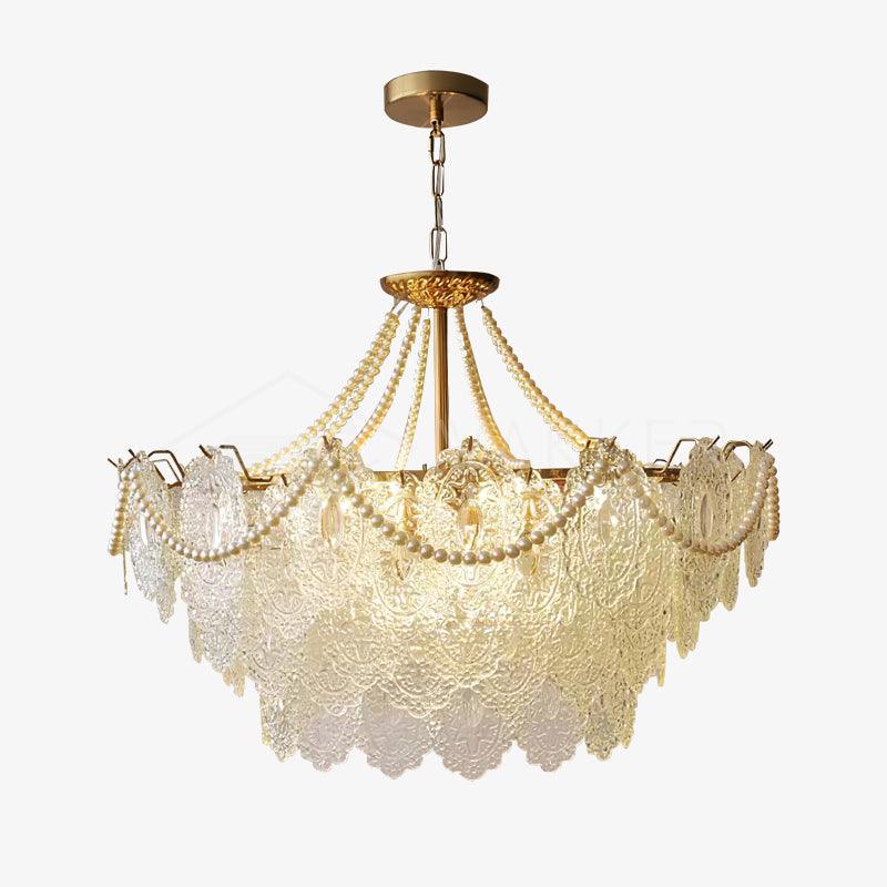 Люстра Pearls Glass - ∅50см x 26см, золотой, прозрачный