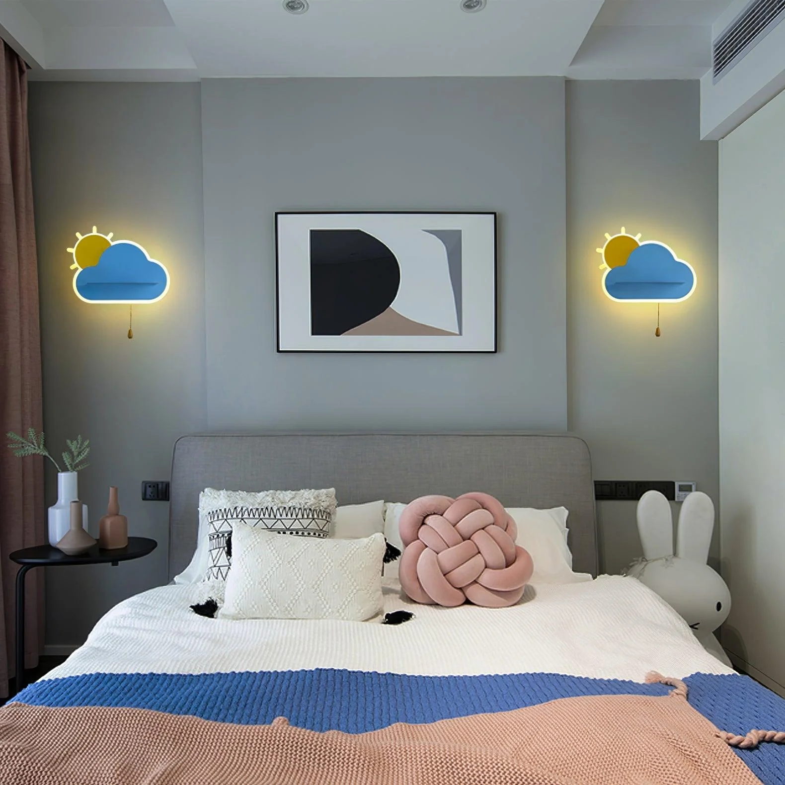 Настенный светильник Dreamier Cloud - ∅27см x 15см, розовый, теплый свет