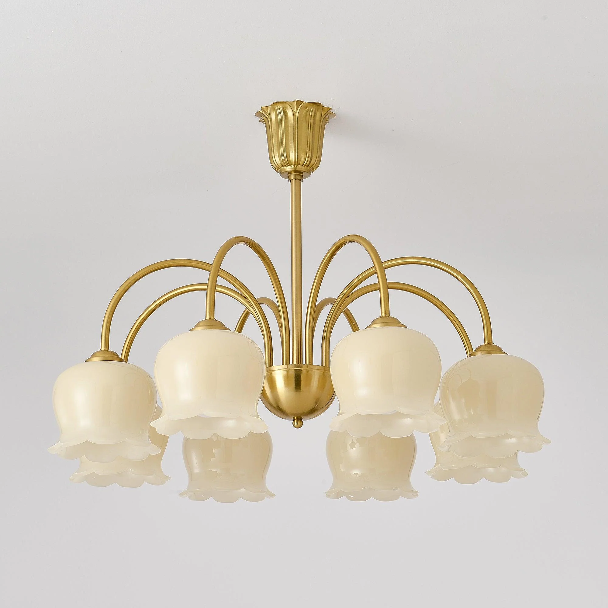 Люстра Orchids Brass - 8 плафонов ∅80см x 58см, латунь, бежевый