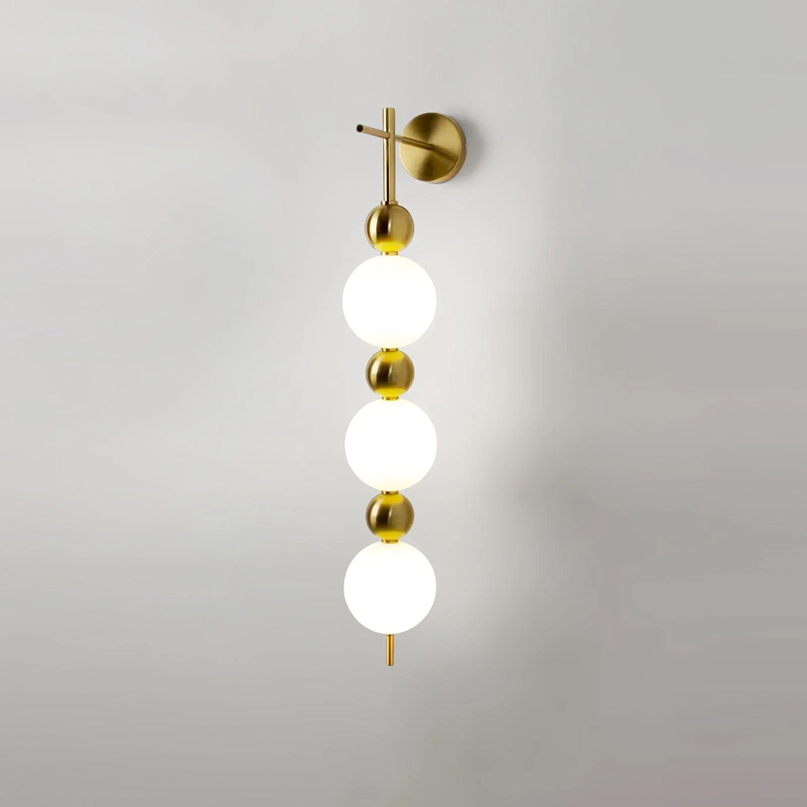 Candied Haws String Wall Lamp - ∅ 10.2″ x H 32.3″ / ∅ 15cm x H 82cm Set of 2 / Gold & White / Warm Light
