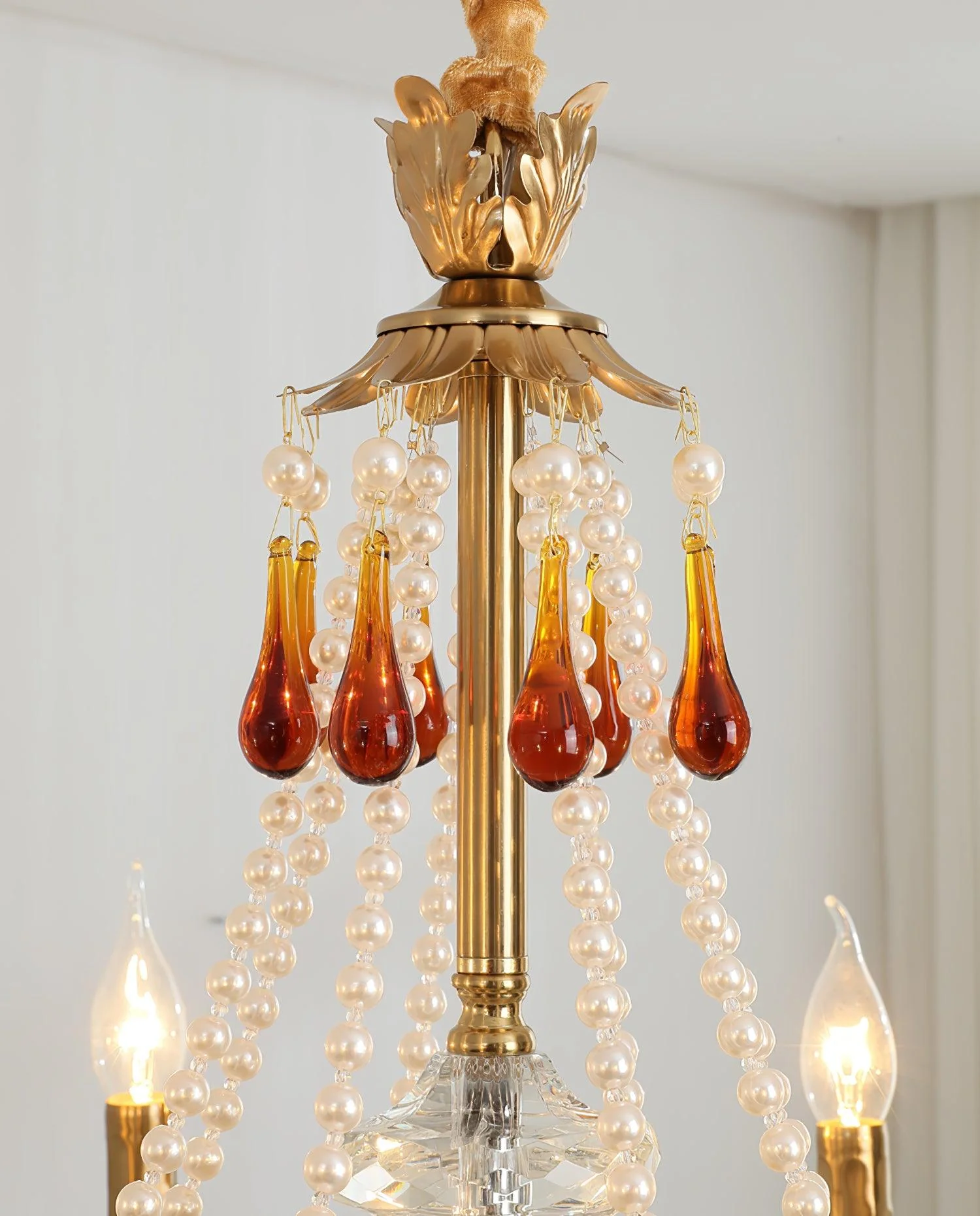 Люстра Aureate Amber Crystal - 8 подвесов ∅80см x 66см, золотой, янтарь