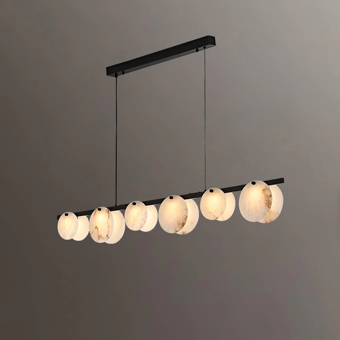 Люстра Trinidad Dining Room - 6 плафонов120см x 15см, латунь, белый, теплый свет