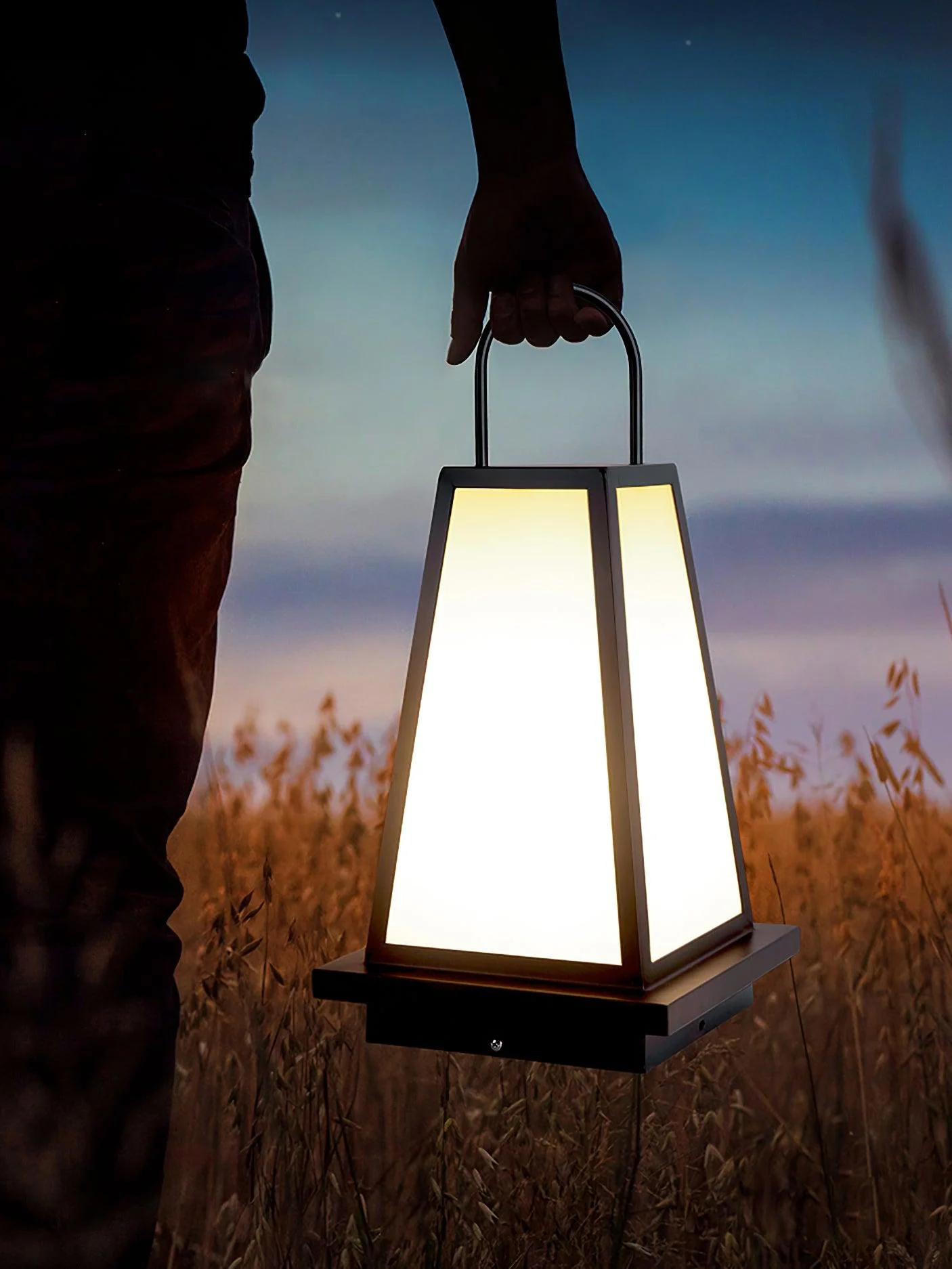 Уличный светильник Roam Lantern Solar - ∅25см x 50см, черный, белый, теплый свет