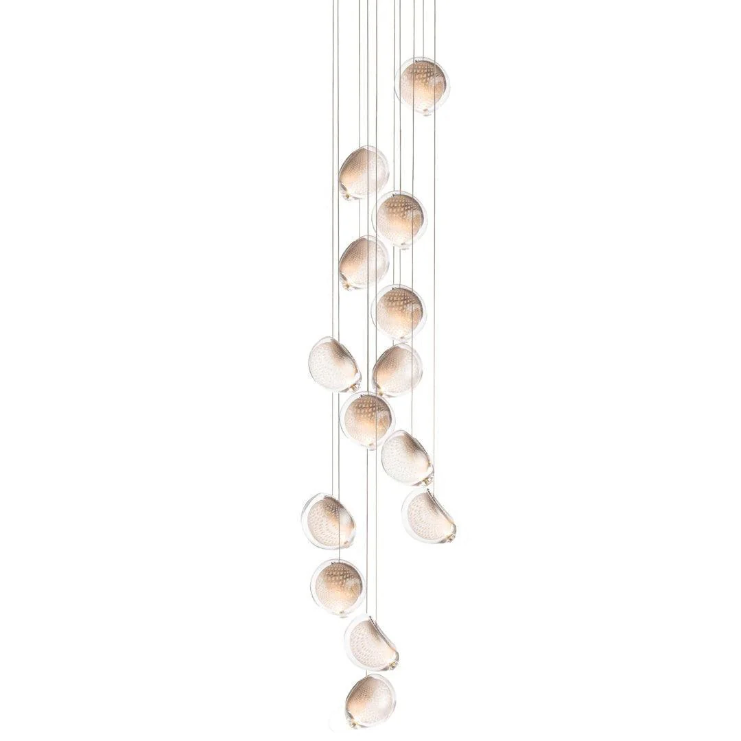 Подвесной светильник Mesh Glass - 5 подвесов ∅15см x 150см, холодный свет
