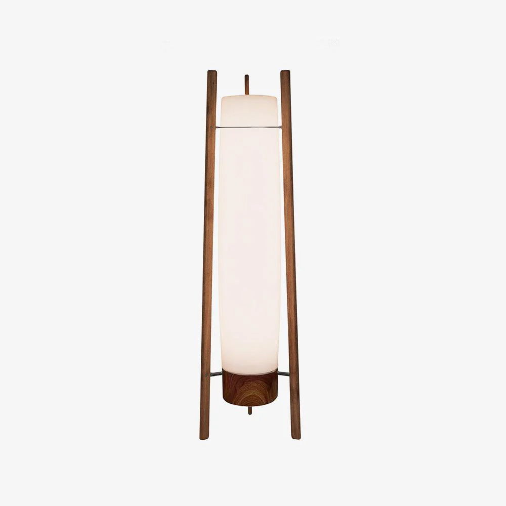 Side LED Floor Lamp - ∅ 17.7″ x H 63″ / Dia 45cm x H 160cm / Walnut & White / AU plug