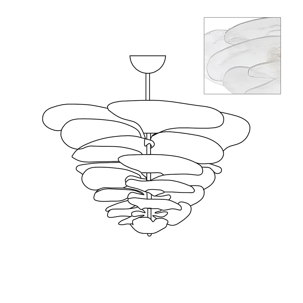Люстра Petals Gold Murano - 4 яруса ∅67см x 29см, янтарь, золотой