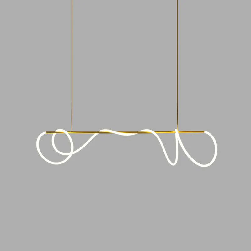 Люстра Flexible Linear Curve - 150см x 2см x 32см, черный, белый, с диммером