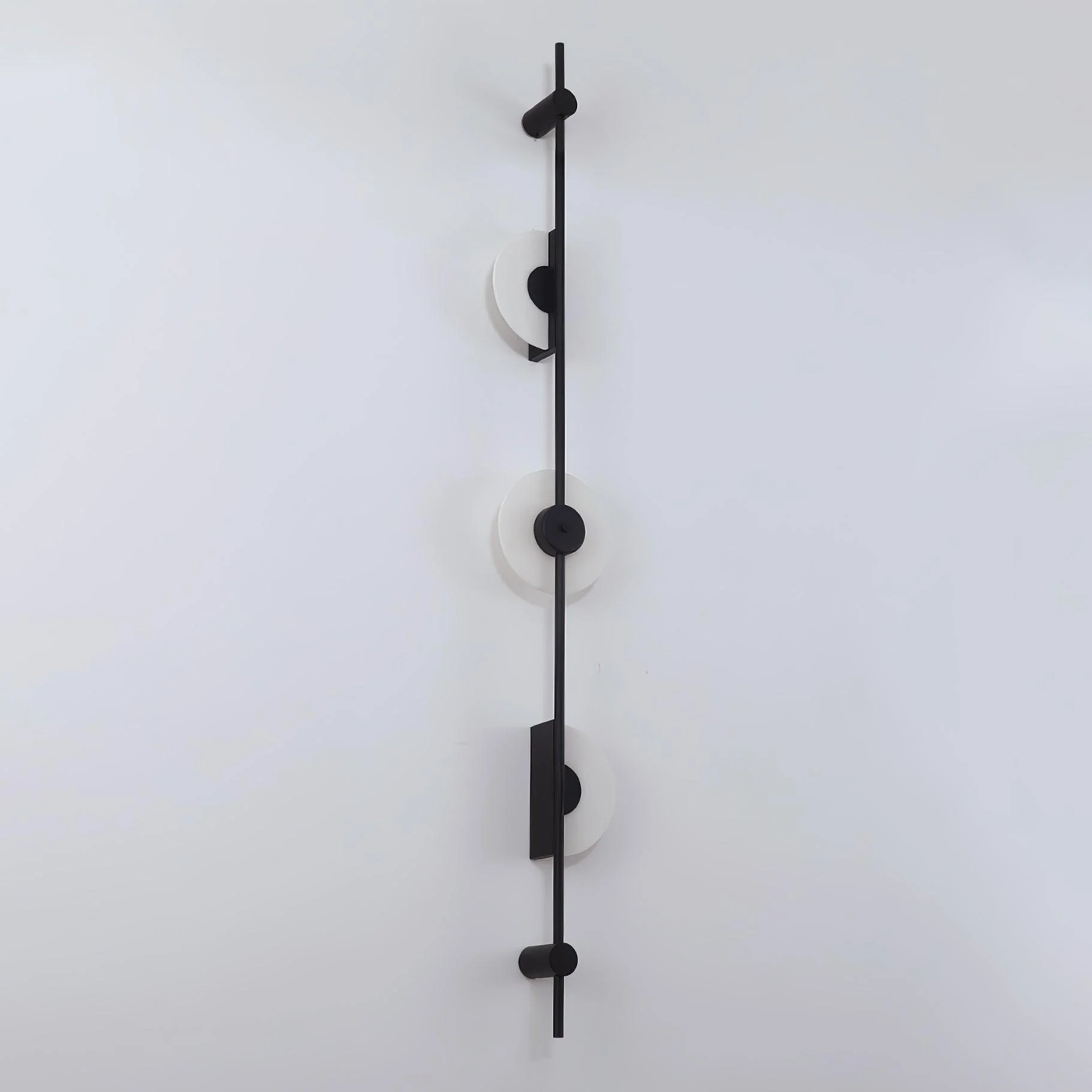 Alabaster Vertical Wall Sconce - Model A Gold ∅ 7.9″ x H 49.6″ Set of 2 / Warm Light