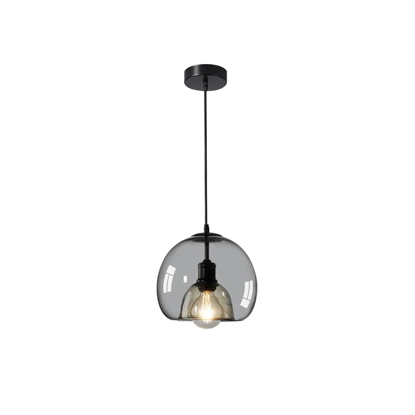 Подвесной светильник Pearl Essence - ∅23см x 21см, черный, прозрачный