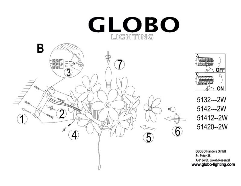 Бра Globo Juliana 5132-2W