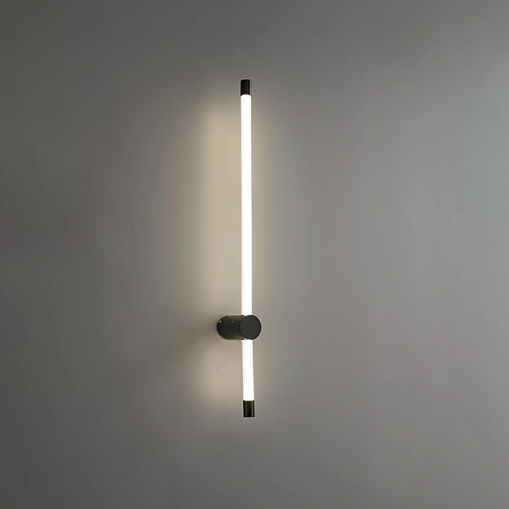 Linear LED Sconce - ∅ 2.7″ x H 25.6″ Set of 2 / Black / Warm Light