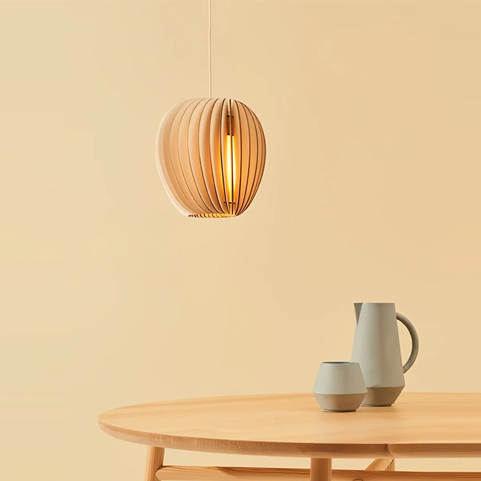 Подвесной светильник Wooden Orb - ∅25см x 25см, натуральное дерево