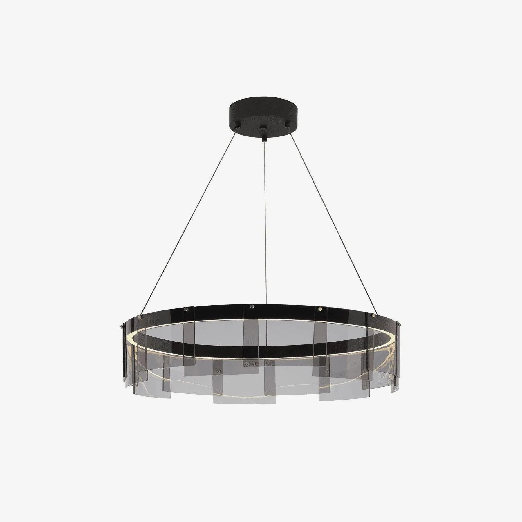Люстра Stratos LED - ∅80см x 20см, черный, теплый свет