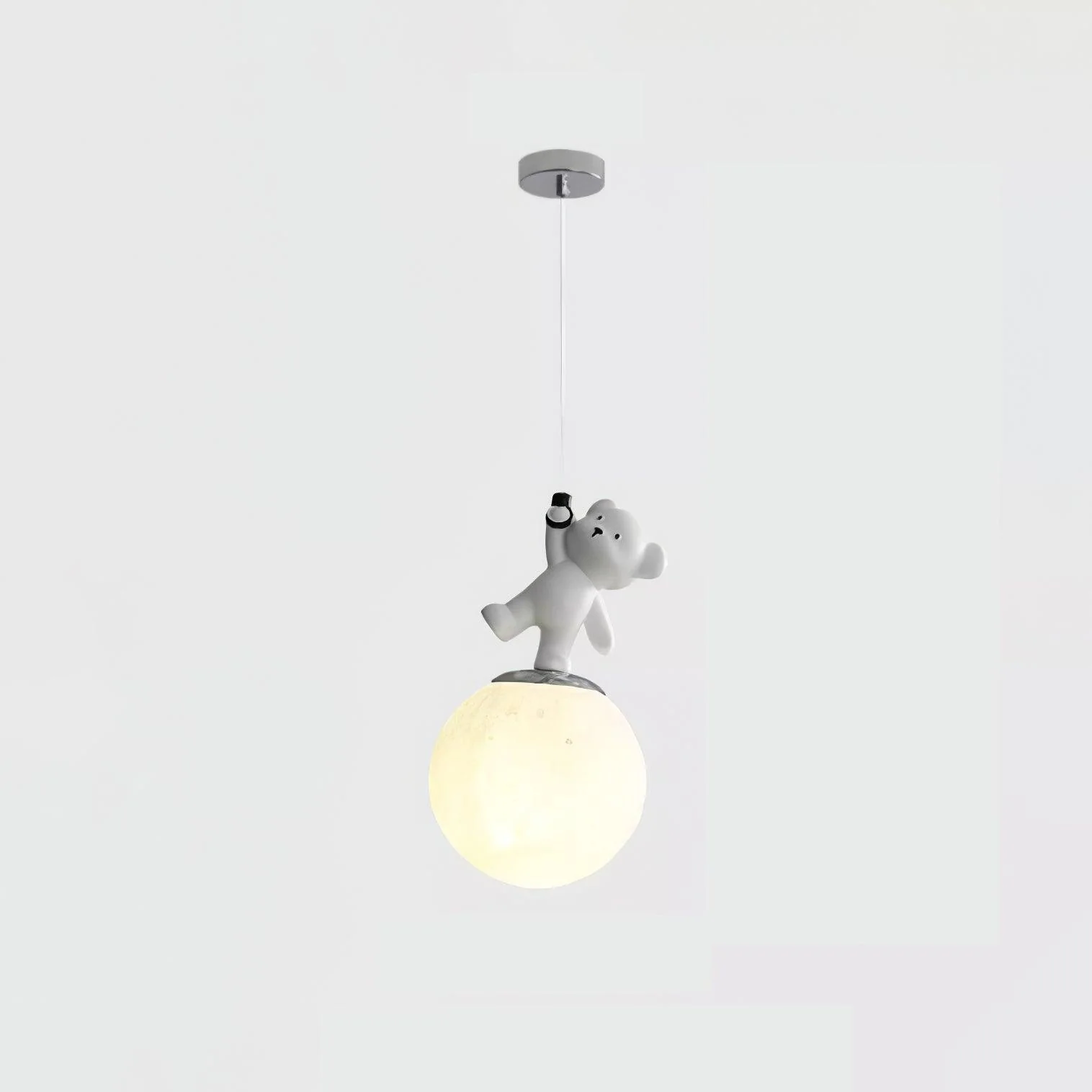 Подвесной светильник Animal And Moon - White dolphin ∅15см х 27см, хром