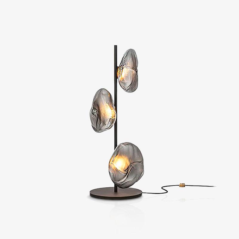 Glass Petals Table Lamp - ∅ 13.8″ x H 35.4″ / Dia 35cm x H 90cm / Gold+Smoke gray / US plug
