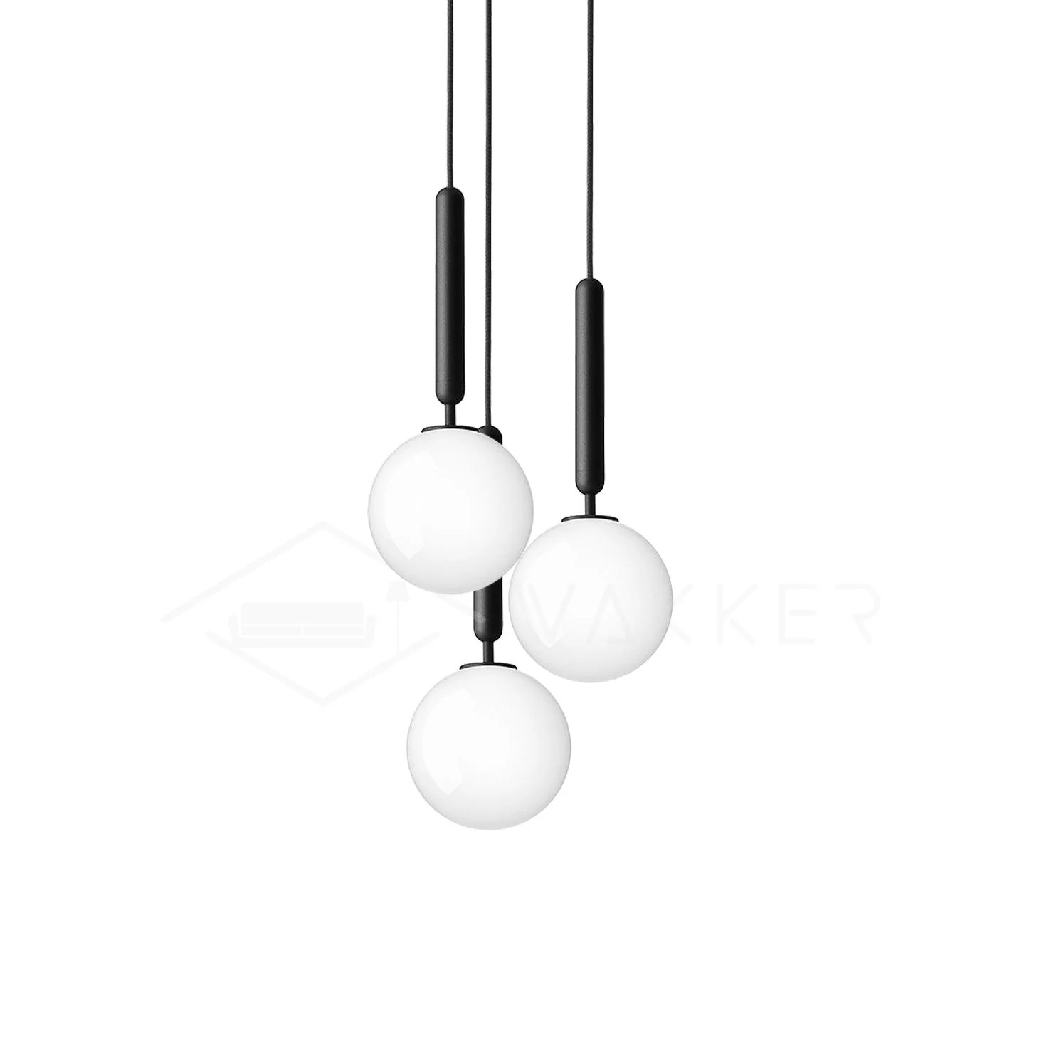 Подвесной светильник Luminae - 3 подвеса ∅20см x 150см, золотой, белый