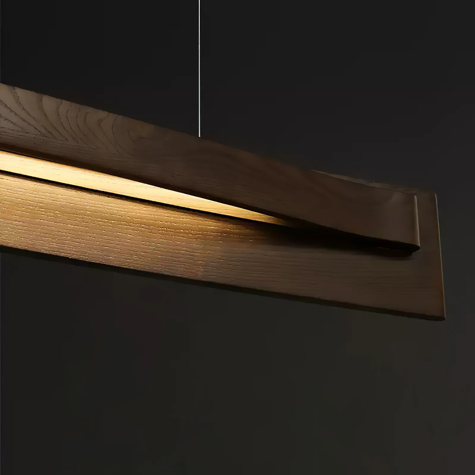 Подвесной светильник Lucien Linear - 120см x 15см, черный, теплый свет