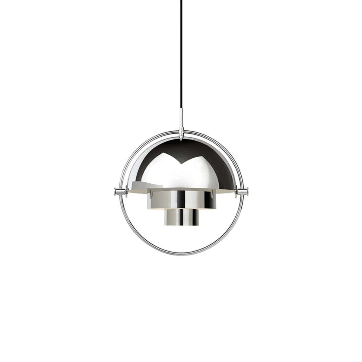 Подвесной светильник Deformed Ball - ∅38см x 38см, хром, белый