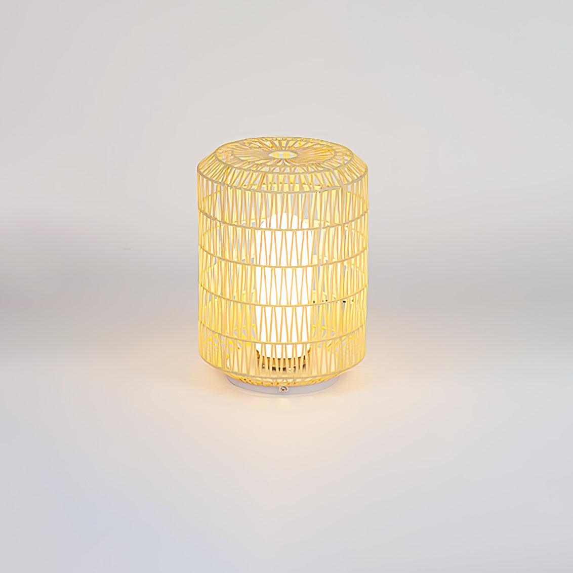 Настольный светильник Woven Rattan - модель A ∅31см x 52см, ротанг, теплый свет, проводной