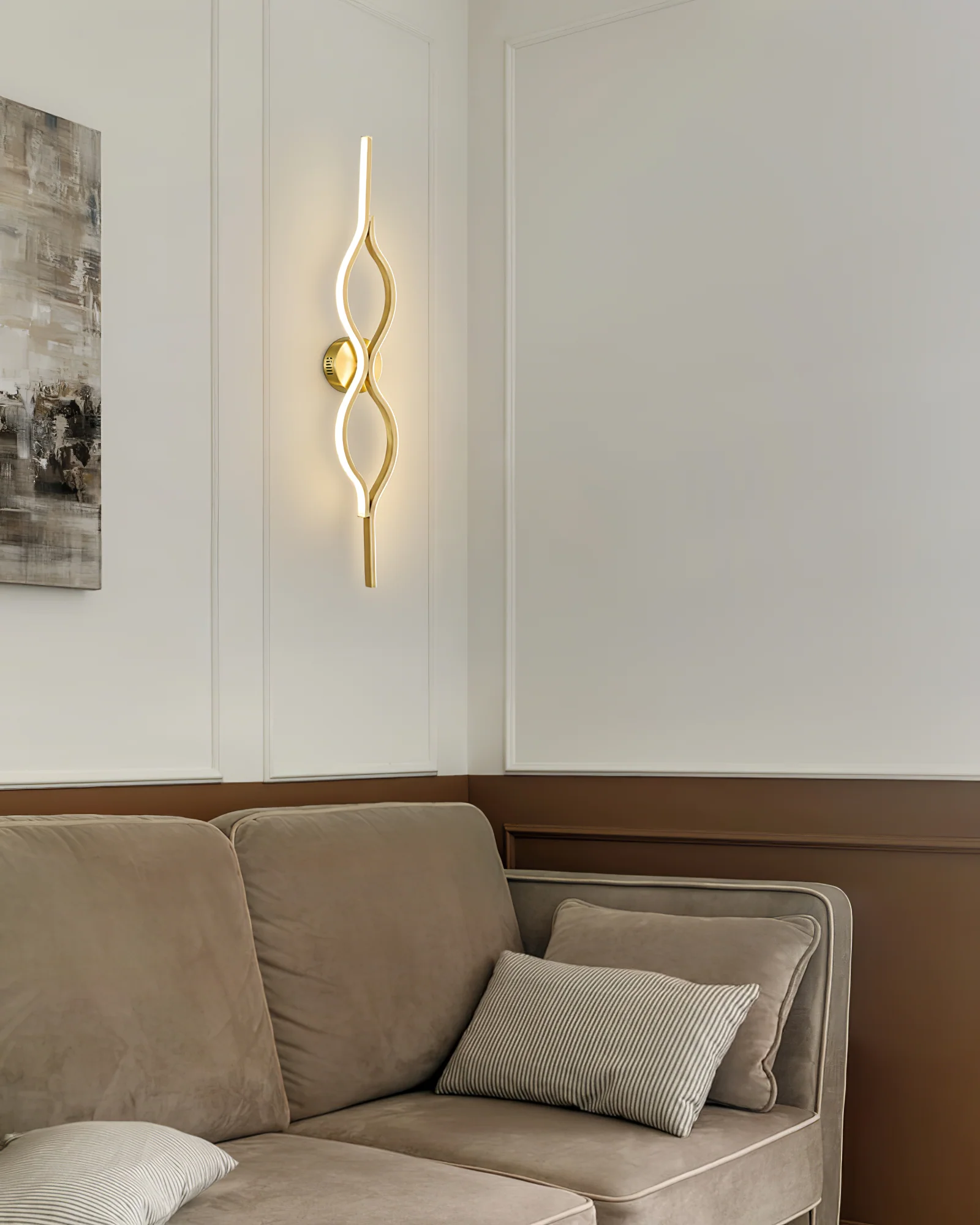 Настенный светильник Twist Brass - ∅12см x 60см, латунь, 3000-6500К
