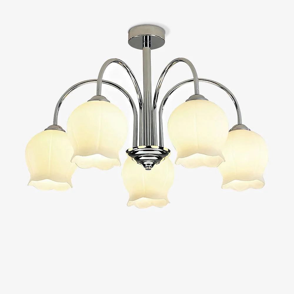 Люстра Floral Glass - 8 плафонов ∅79см x 43см, хром