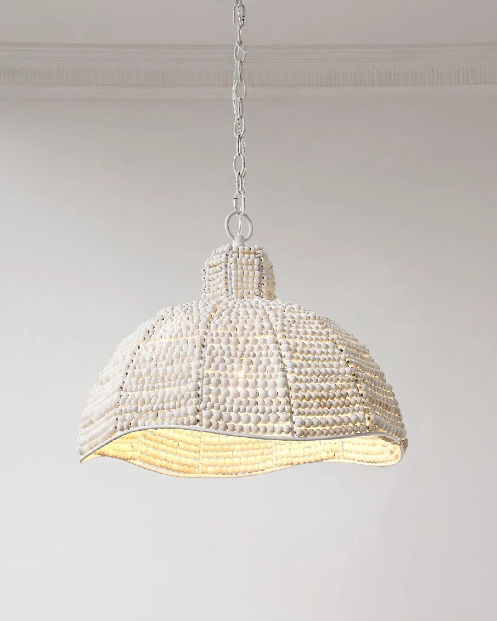 Подвесной светильник Obispo Wood - ∅48см x 30см, белый