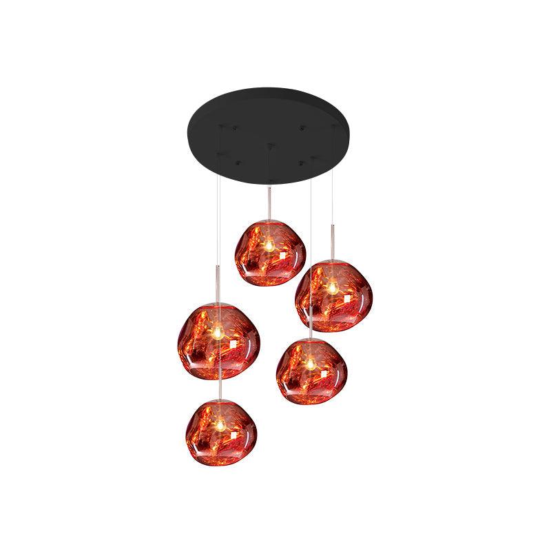Подвесной светильник Multi Lava Round - 20 плафонов ∅100см, серебряный