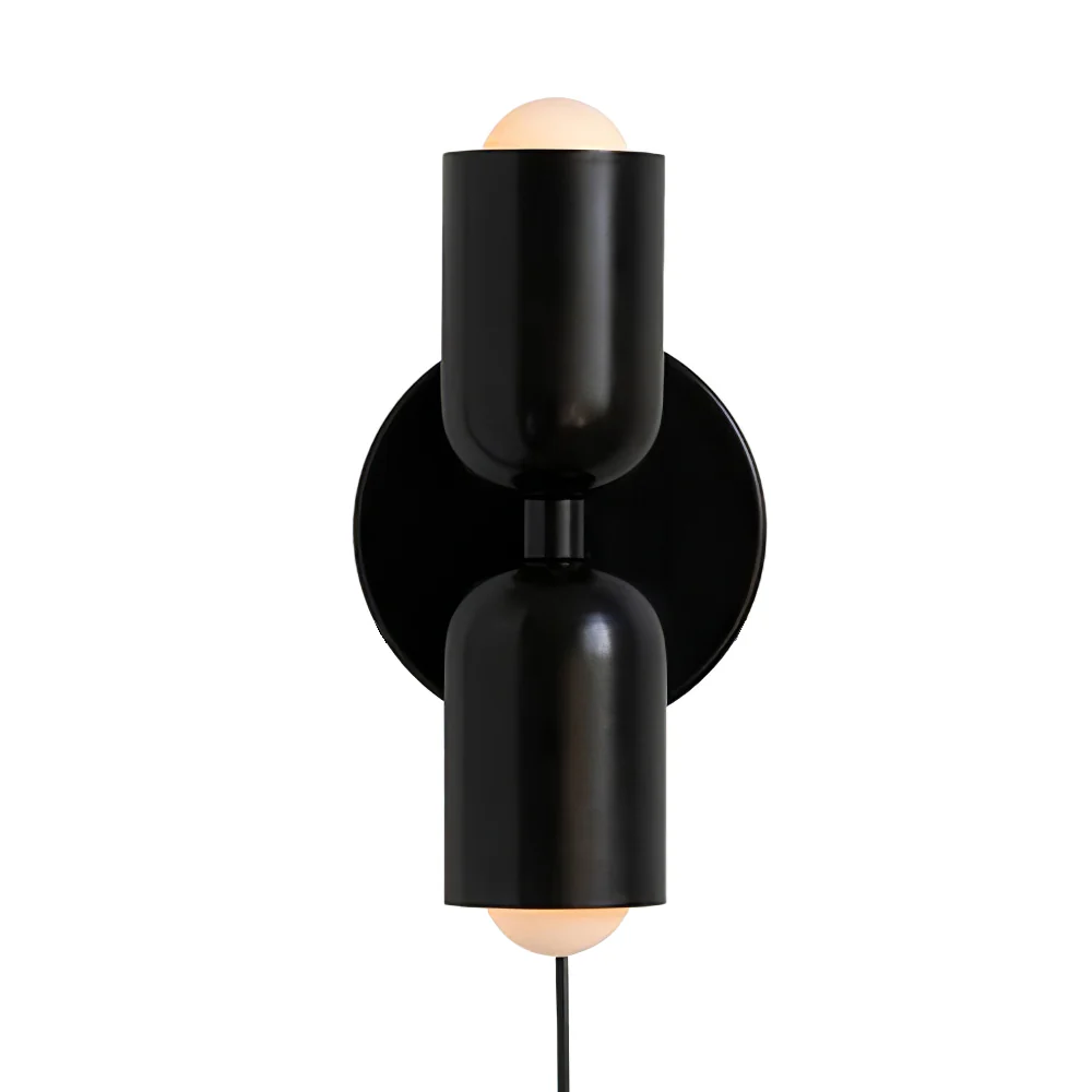 Couleur Double Wall Lamp - W 4.7″ x H 9.8″ / W 12cm x H 25cm / Beige & Red / Set of 2