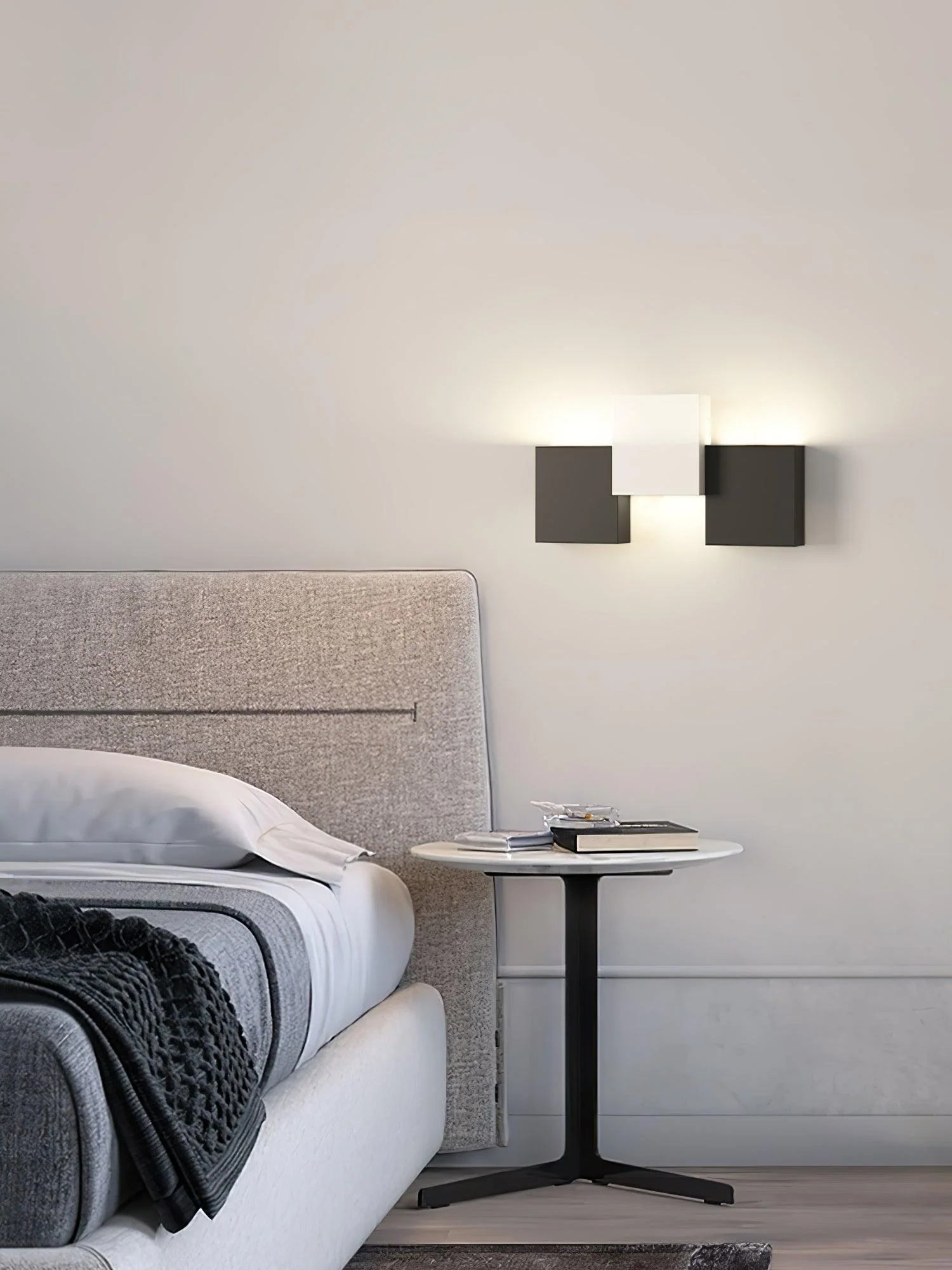 Piano Key Wall Light - ∅ 11″ x H 8.9″ / Dia 28cm x H 22.5cm Set of 2 / Black & White / Three-Color Changing Light