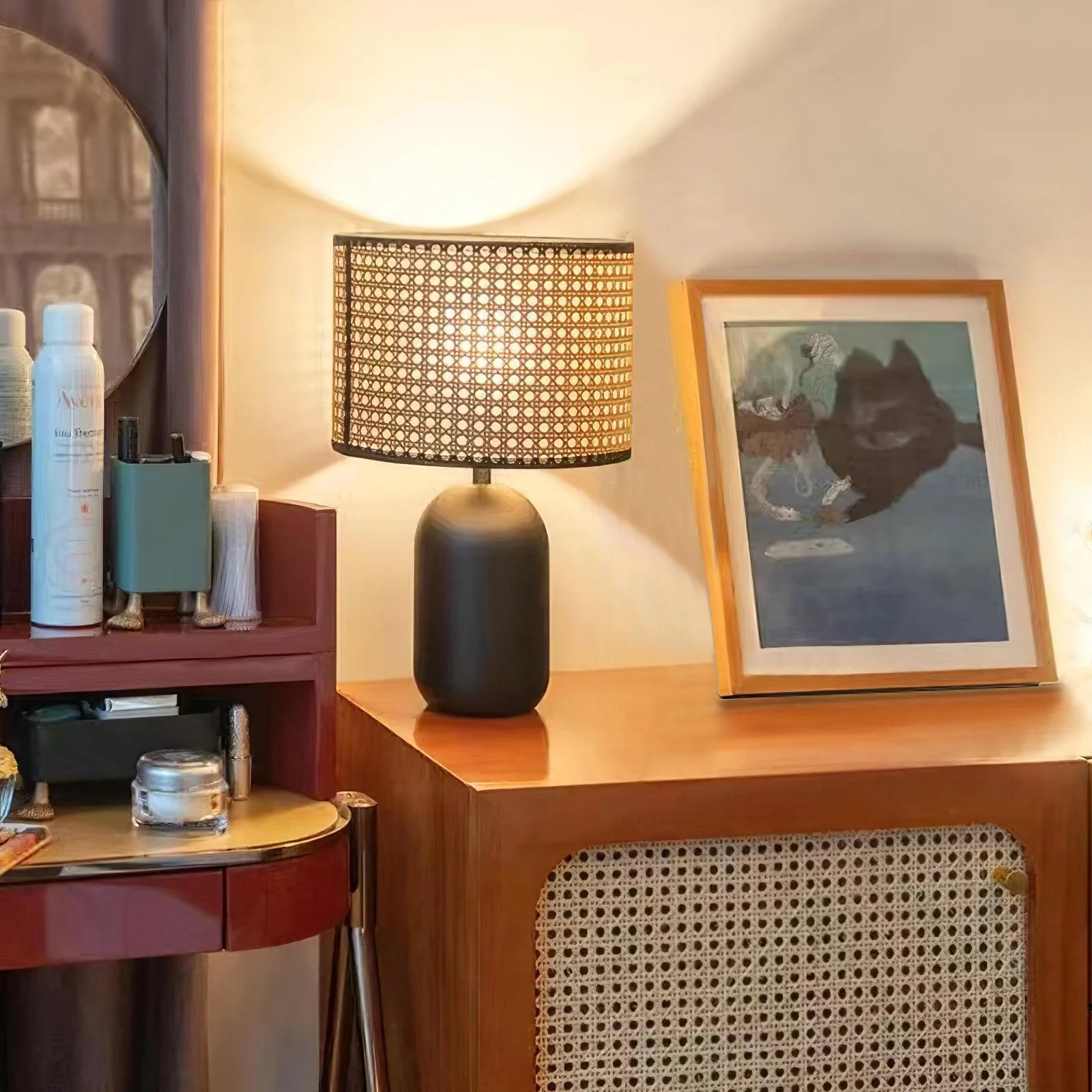 Nico Table Lamp - ∅ 9.8″ x H 16.9″ / Dia 25cm x H 43cm / Black / AU plug