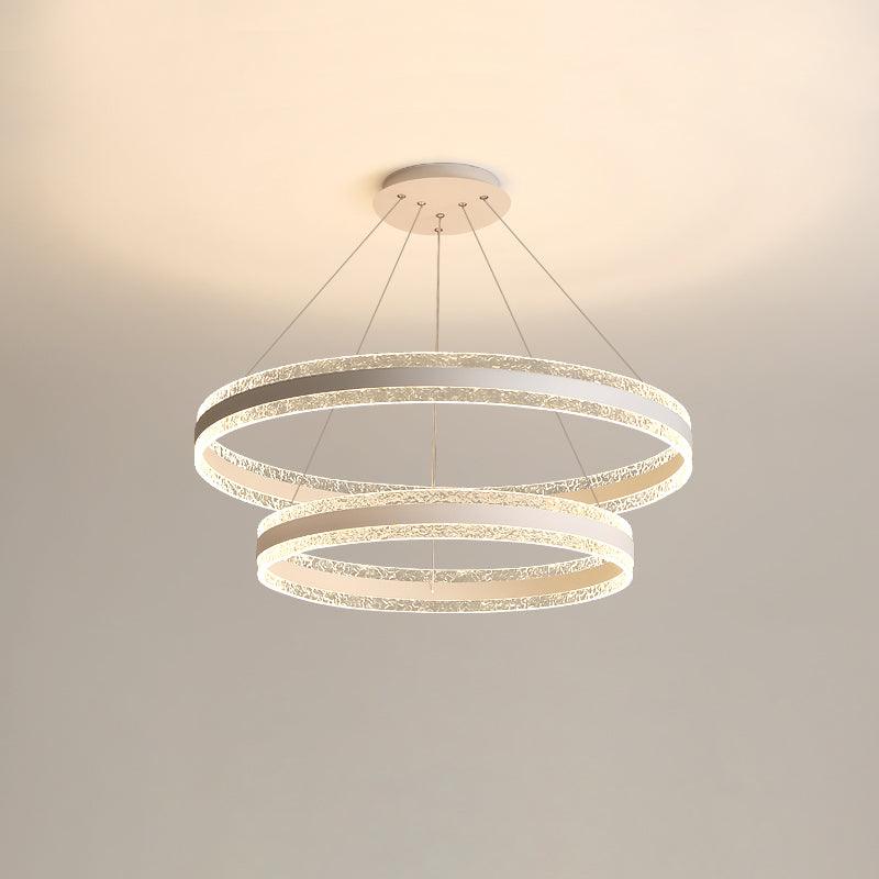 Люстра Modern Circle LED - один уровень ∅60см х 120см, белый, диммер, пульт ДУ