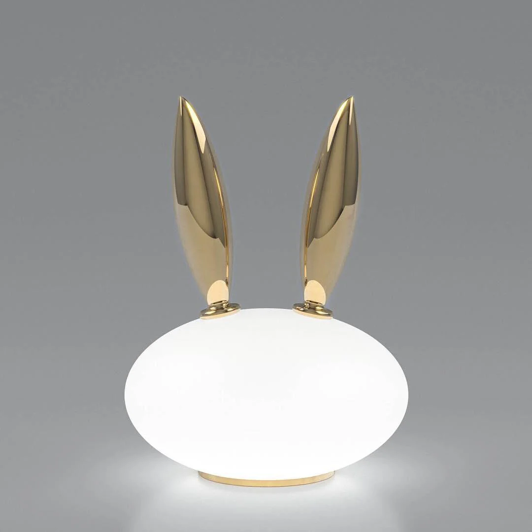 Pet Desk Light - Rabbit: ∅ 8.3″ x H 10.6″ / Dia 21cm x H 27cm / Gold+White / UK plug