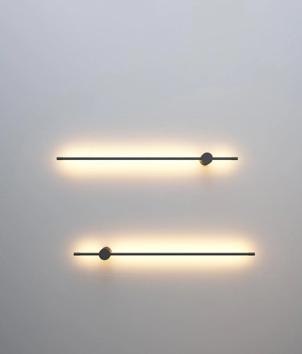 Linear LED Wall Light - Model C Set of 2 / Black / Cold Light