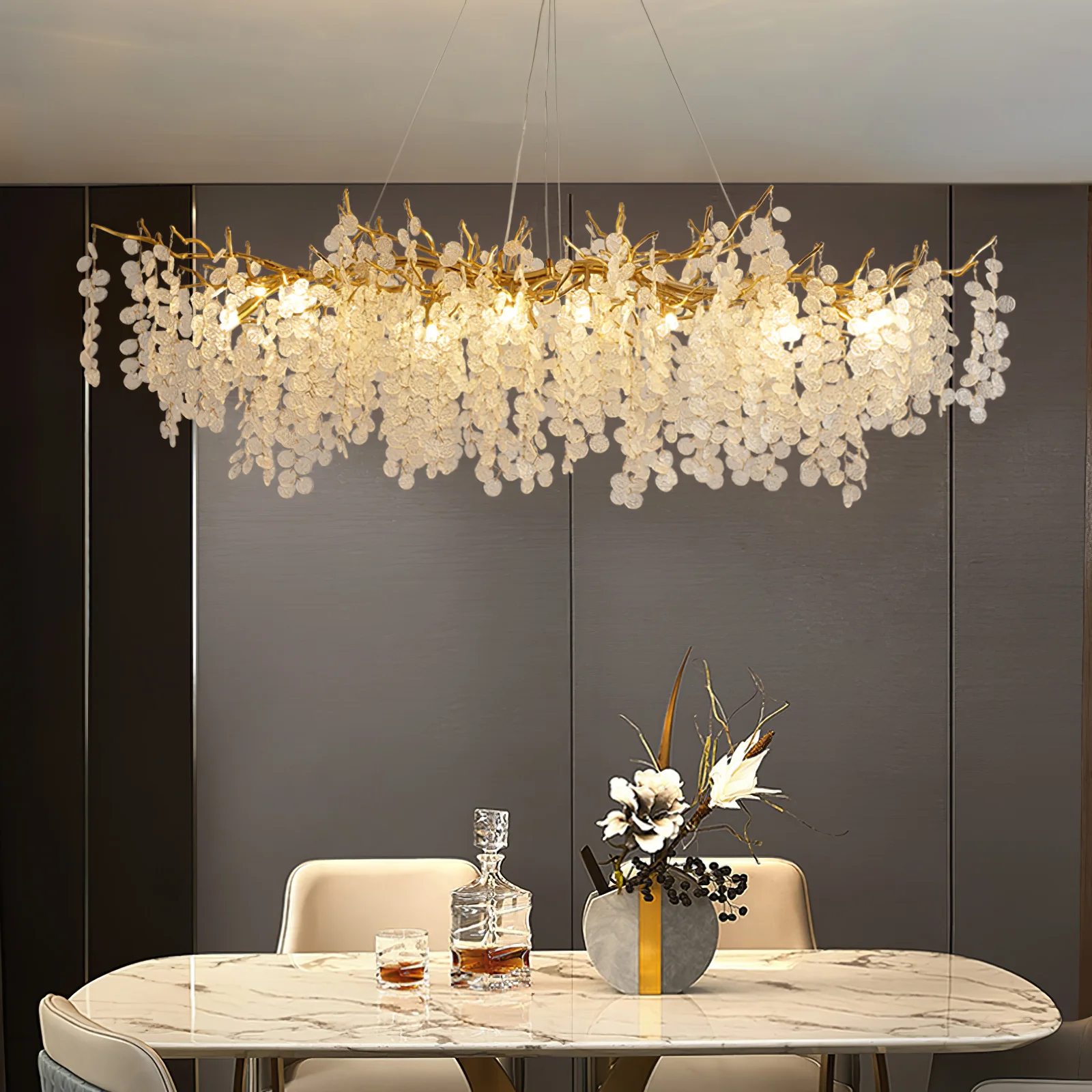 Люстра Shiro Noda Crystal - 200см x 85см x 70см, латунь, прозрачный