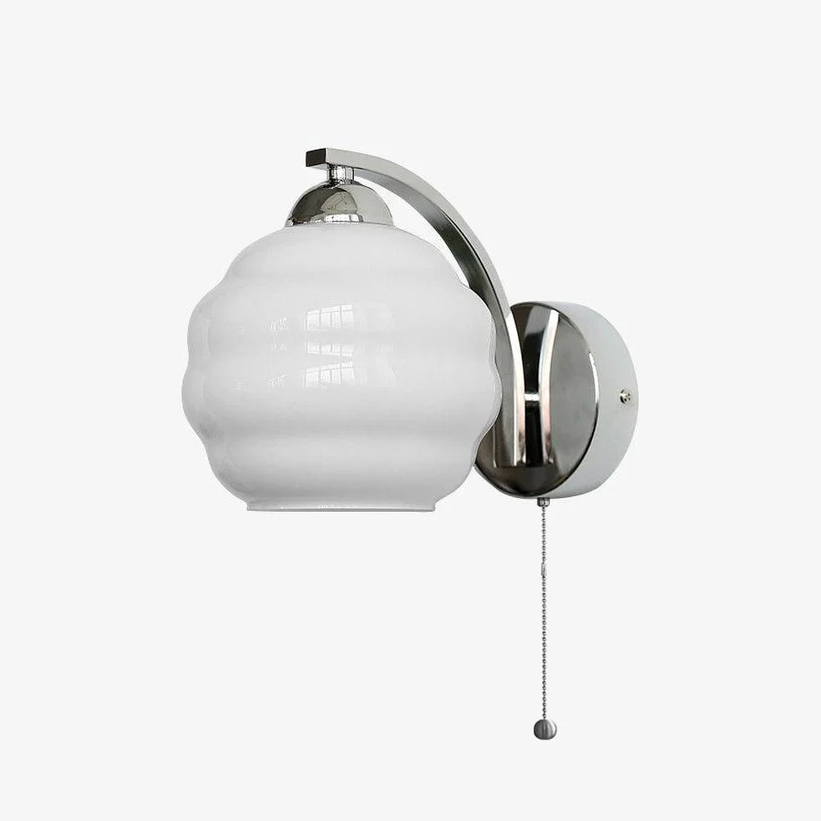 Gatsby Wall Lamp - ∅ 5.9″ x H 6.3″ / Dia 15cm x H 16cm / Chrome+Beige / Set of 2