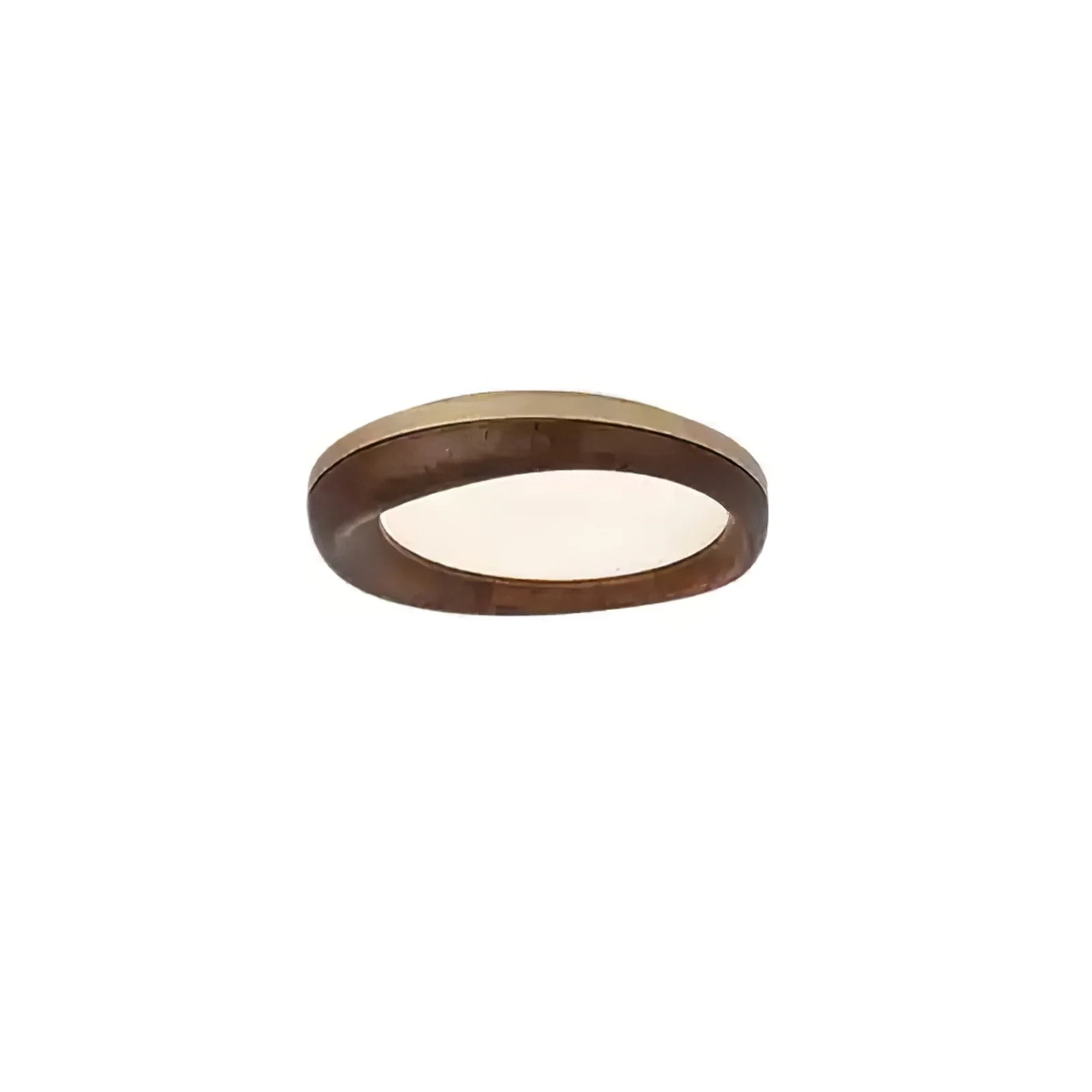 Потолочный светильник Zenova Wood  - ∅45см x 12см, черный, дерево, теплый свет