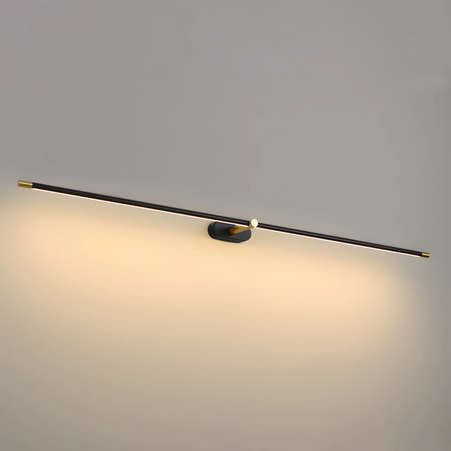 Настенный светильник Minimalist Linear - ∅69см x 5см, золотой, теплый свет, диммер