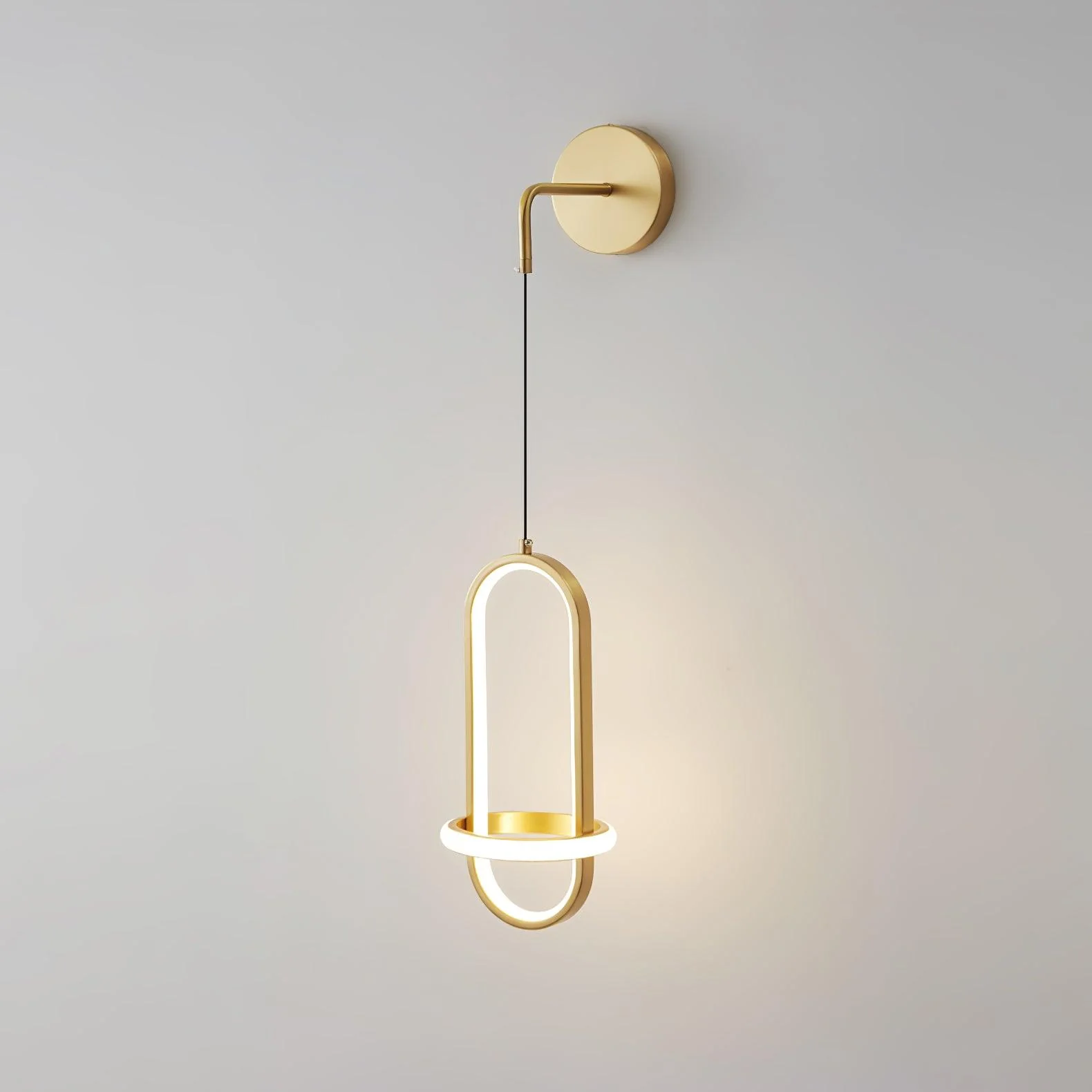 Oval Brass Wall Light - W 7.1″ x H 13.8″ Set of 2 / Brass / Three-color changing light