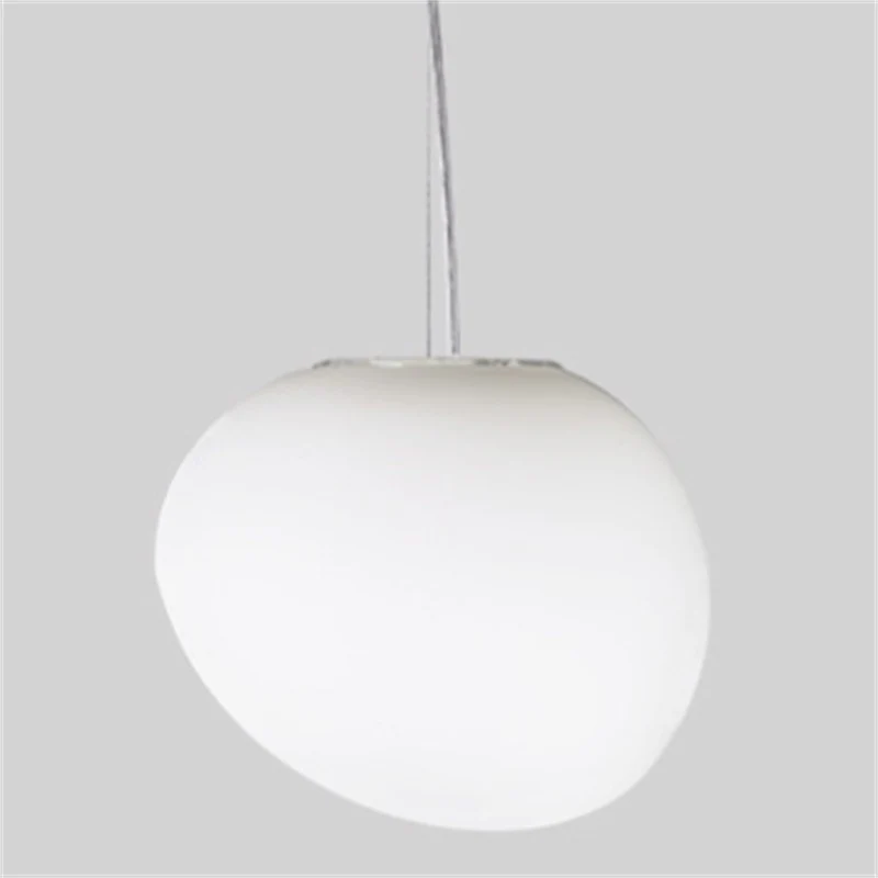 Подвесной светильник Gregg Stone Shape Glass - ∅23см x 16см, белый, теплый свет